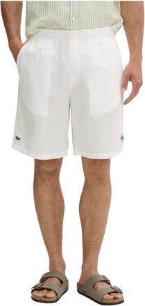 Lacoste Roland-Garros Edition Linnen Short - Heren - Korte broeken - Wit - Maat: 2XL Linnen