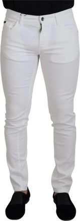 Dolce & Gabbana Slim-fit Jeans - Heren - Skinny Jeans - Wit - XS - Katoen - Jeans