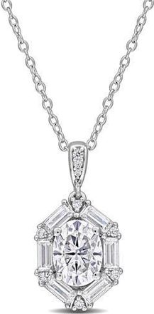 Delmar Dew Lab-Created Moissanite Pendant Necklace in Metallic Silver at Nordstrom Rack