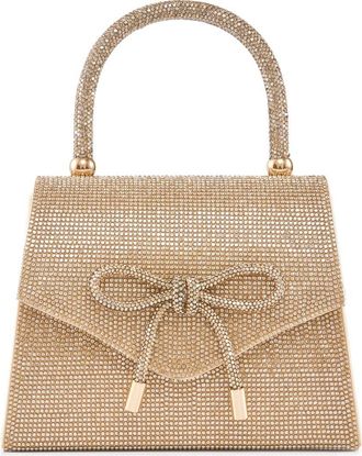 Lady Couture Rhinestone Top Handle Evening Bag in Gold at Nordstrom Rack