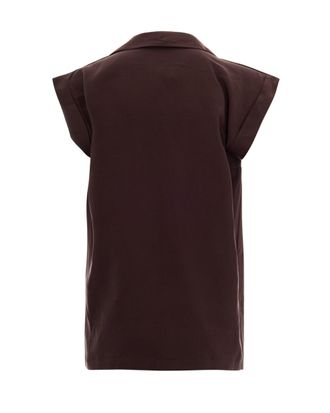 Liu Jo Lyocell-Linen Gilet - Brown