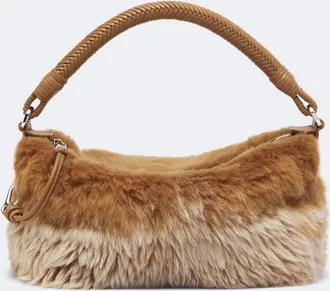 Loewe Cala Mini shearling top-handle bag