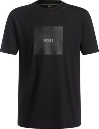 HUGO BOSS Tee Logo Rib - Heren - T-shirts - Zwart - XL - Katoen - Tops