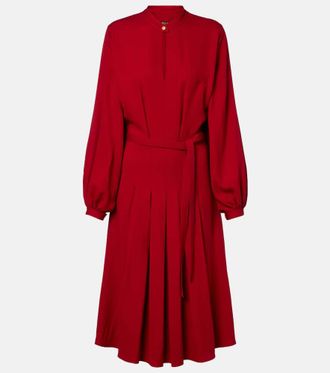 Loro Piana Vestido midi Haileen de cady de crep&eacute; de seda y lana