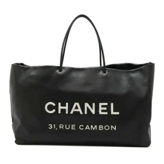 Chanel Pre-owned Tote Bags, female, Black, Size: ONE SIZE Pre-owned Leather chanel-bags