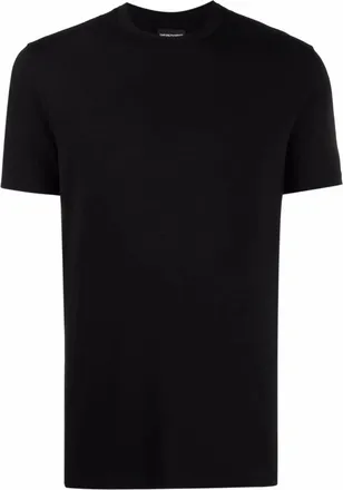Tシャツ・カットソー EMPORIO ARMANI Men T-shirt Black EM001289AF10762 FC154 Emporio Armani Black Men's cotton T-Shirt EA Glossy print