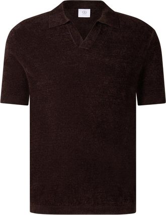 Bogner Finn knitted polo shirt for men - Dark brown - XXL