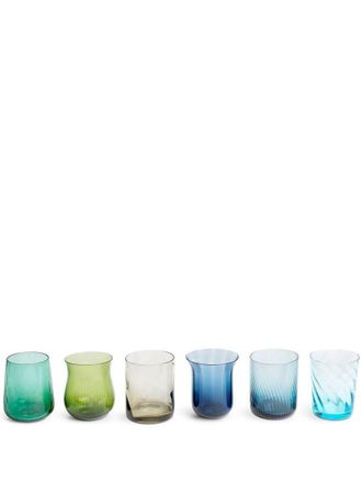 BITOSSI HOME Set of 6 Tumbler Texture Nuance Blue/Green