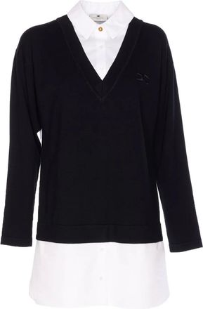 Elisabetta Franchi Abito corto con scollo a V - Nero