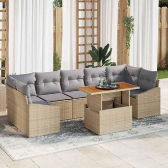 vidaXL Vidaxl - Conjunto De Comedor De Jard&iacute;n Beige, Gris 100 X 55 X 73 Cm