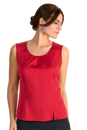 Hermann Lange Shirttop, Damen, Gr. 36, rot, Obermaterial: 100% Polyester, HERMANN LANGE COLLECTION, regular fit, Rundhals, Tops Shirttop, mit Seitenschlitz