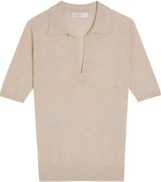 Gabriela Hearst Frank short-sleeve polo top - women - Cashmere/Silk - S - Neutrals