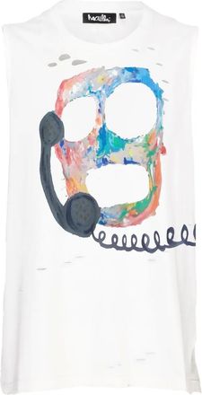 Haculla Top smanicato con stampa - Bianco