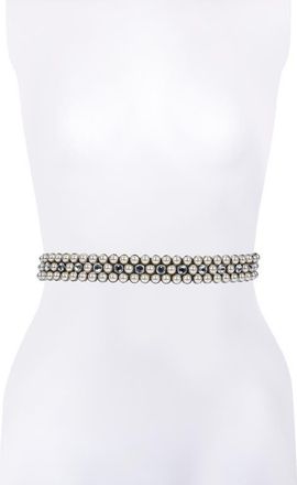 Kate Spade New York imitation pearl bridal belt in Pol Silver at Nordstrom