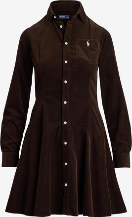 Polo Ralph Lauren Kurzes A-förmiges Hemdkleid aus Cordsamt Pony