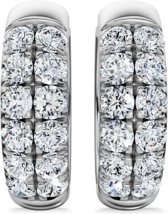 Pompeii3 5/8Ct Diamond Hoops 14k Gold Earrings Lab Grown 1/2 tall