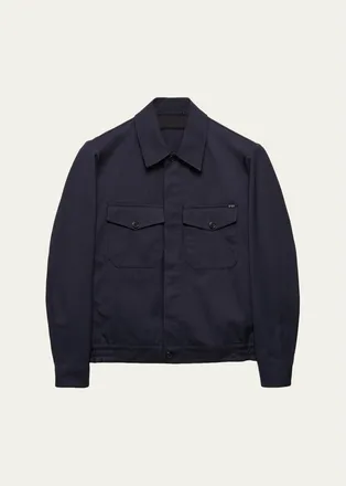 Prada Mens Technical Twill Shirt Jacket