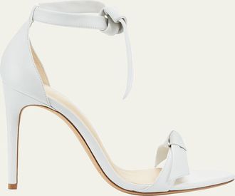 Alexandre Birman Clarita Knotted Leather High-Heel Sandals, White