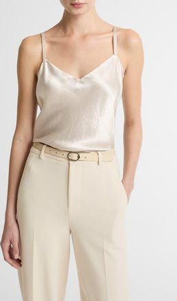 Vince Crinkle Satin Camisole in Champagne at Nordstrom, Size Xx-Small