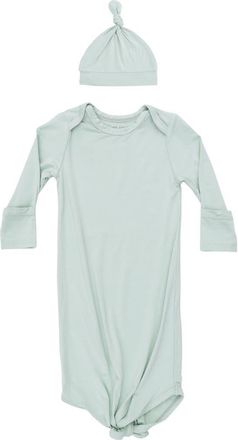 Angel Dear Knotted Gown & Hat Set in Green at Nordstrom, Size 0-3M