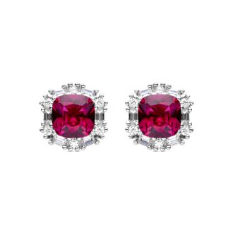 Luxenter 925 sterling zilveren oorbellen met robijn Zirconia Rhodium afwerking - Zemoa