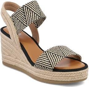 Mia Brittni Espadrille Wedge Sandal in Black/natural at Nordstrom Rack, Size 6.5