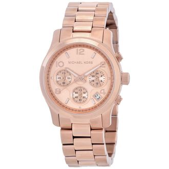 Michael Kors Runway Chronograph Quartz Rose Gold Dial Watch MK7324