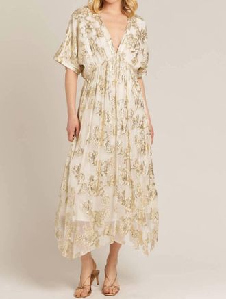 En Cr&egrave;me Sands Foil Maxi Dress In Gold