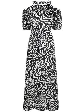 Vivetta abstract-print cut-out dress - Black