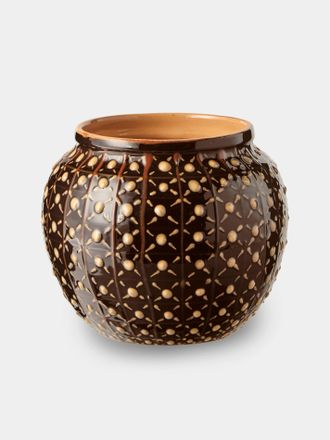 Poterie d'&Eacute;vires Geometric Hand-Painted Ceramic Vase (6.5in/17cm)