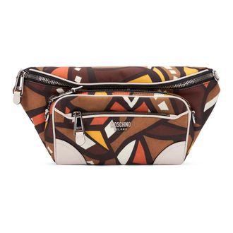 Moschino Belt Bags, male, Multicolor, Size: ONE SIZE Satchel with Geometric Design