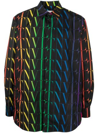 Valentino Garavani Camicia VLTN con stampa - Nero