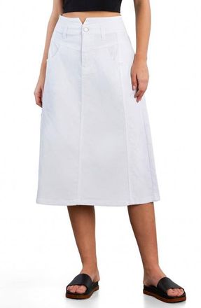 Wash Lab Denim Penelope Denim Midi Skirt in Bright White at Nordstrom, Size 31