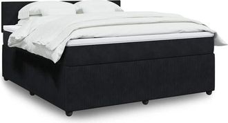 vidaXL Vidaxl - Cama Box Spring Con Colch&oacute;n Terciopelo Negro 180x200 Cm