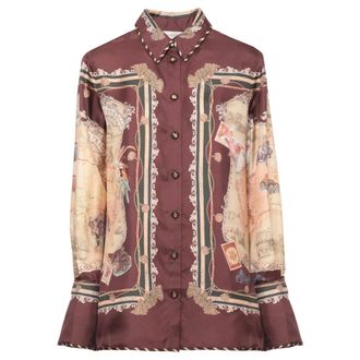 Zimmermann Overhemden, Dames, Bruin, XS, Valiant Twill Shirt