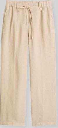 Marc O'Polo Wide Leg Hose aus reinem Leinen in Sand, Gr&ouml;&szlig;e 34