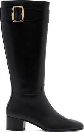 Bally buckle leather boots - women - Leather/Calf Leather/Leather - 38.5 - Black