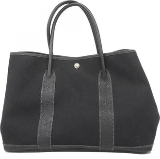 Herm&egrave;s Black Toile Officier Tote Bag (Pre-Owned)