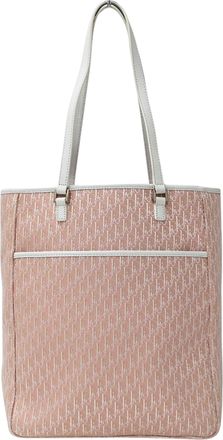 Dior Pink White Canvas Handbag Tote Bag (Pre-Owned)
