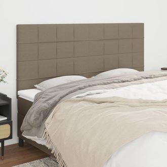 vidaXL Cabeceros 4 Unidades De Tela Gris Taupe 100x5x78/88 Cm Vidaxl
