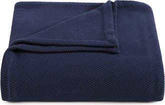 Tommy Hilfiger Cotton Piqu&eacute; Throw Blanket in Navy at Nordstrom Rack, Size Full/queen