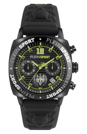 Plein Sport Wildcat Silicone Strap Watch, 40mm in Black at Nordstrom Rack