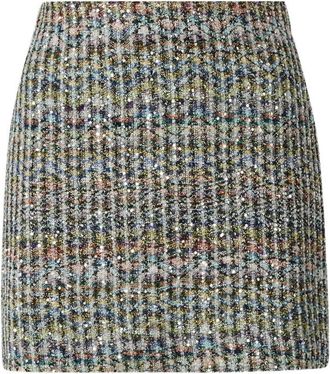 Missoni Chevron Viscose-blend Mini Skirt With Sequins