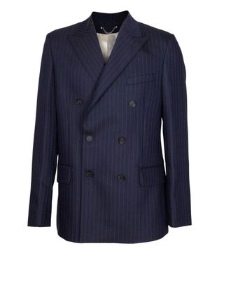 Golden Goose Double-Breasted Pinstriped Wool Jacket