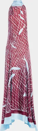Altuzarra Moonlight Sleeveless Turtleneck Silk Maxi Dress