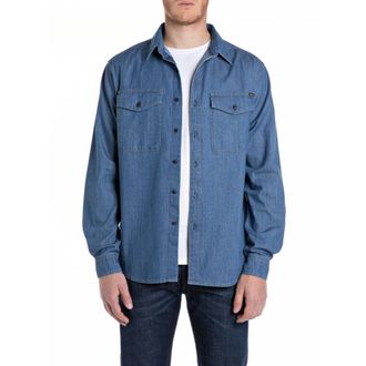Replay M4124 Denim Shirt - Heren - Spijkeroverhemden - Blauw - 2XL - Denim - Overhemden