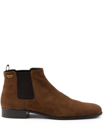 Prada elasticated side gusset booties - Brown