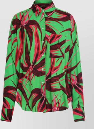 Louisa Ballou viscose shirt bold print collar cuffs