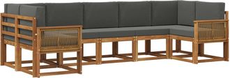 vidaXL Conjunto De Sof&aacute;s De Exterior 7 Uds. Natural Y Antracita Vidaxl