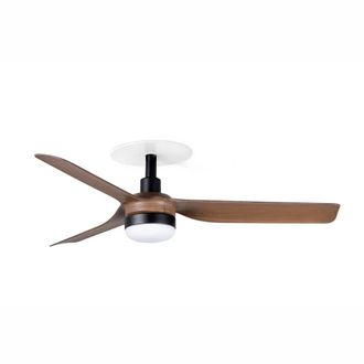 Netlighting Mini Punt Recessed 90cm LED Ceiling Fan Matt Black Maple Blades CCT